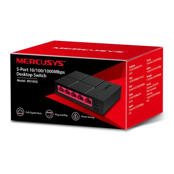 Mini DeskTop Switch de 5 Portas 10/100m Mercusys. SVX