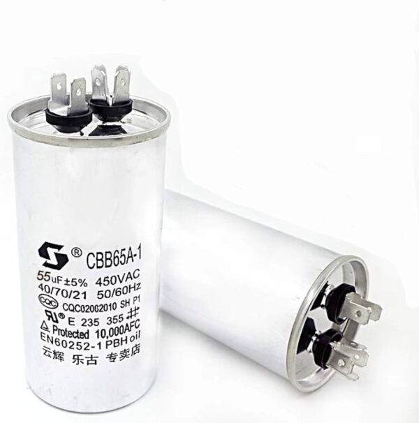 Capacitor Para Ac  CBB65 370V/450V/1+55uf Circular Viva.Elx