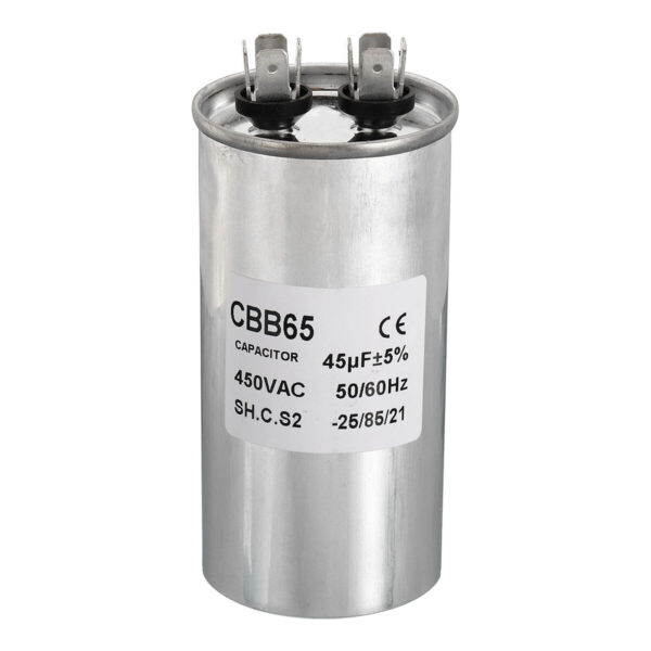 Capacitor Para Ac CBB65 370/450V/1+45uf oval .Elx