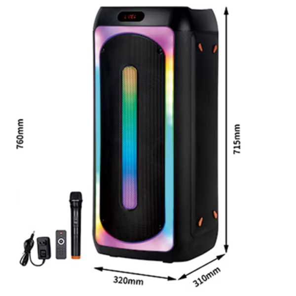 Coluna Portátil de Som Com Subwoofer 8x2 50W.Roch