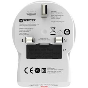Adaptador de viagem SKROSS descoberto usb da Europa Ewent. SVX