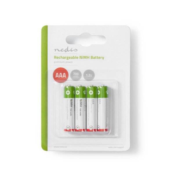 Pilhas AAA Recarregáveis | de 700 mAh | 4 Unidades Nedis.SVX