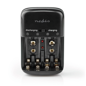 Carregador Pilhas AA/AAA/9V Preto Nedis.SVX