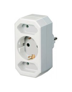"Adaptador de multi-plug,e 3 vias (2 x Plug Europeu e Contato) - Brennenstuhl. SVX
