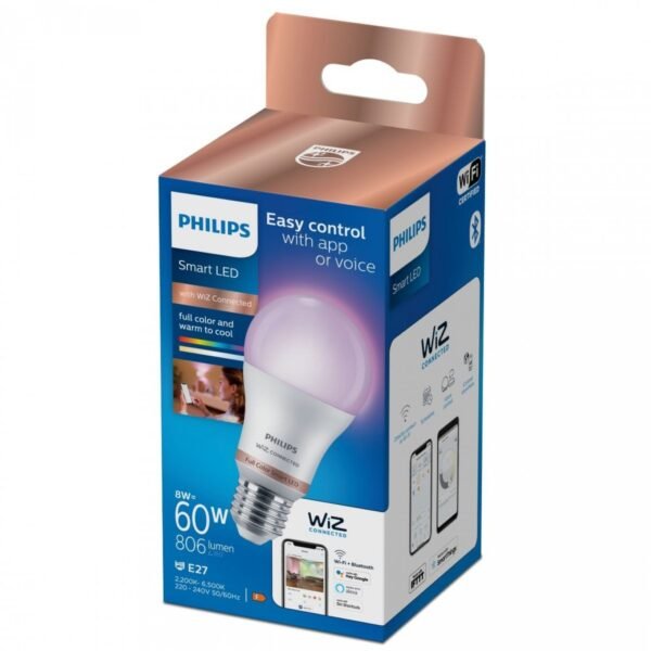 Lâmpada wfb 60w a60 e27 922-65 rgb 1pf/6 Philips. Svx