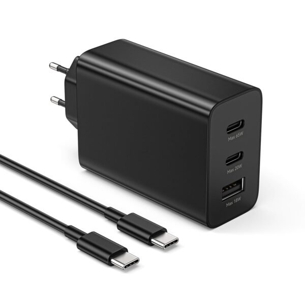 Carregador Fast Triplo USB-C 65W+25W +USB 15W.CTC