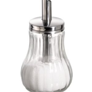 Açucareiro de Vidro e Inox com Doseado. Prl