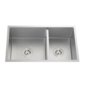 Pia de cozinha artesanal dupla HU78 Undermount .Newmatic  (Transporte e Instalação Grátis)