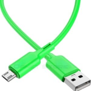 Cabo de Carregar de Silicone Micro USB. 1 metro, Verde.Svx
