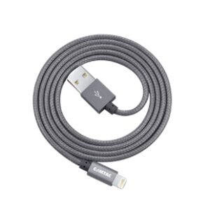 Cabo de Carregar de Silicone USB-lightning 1 metro, Cinzento.Svx