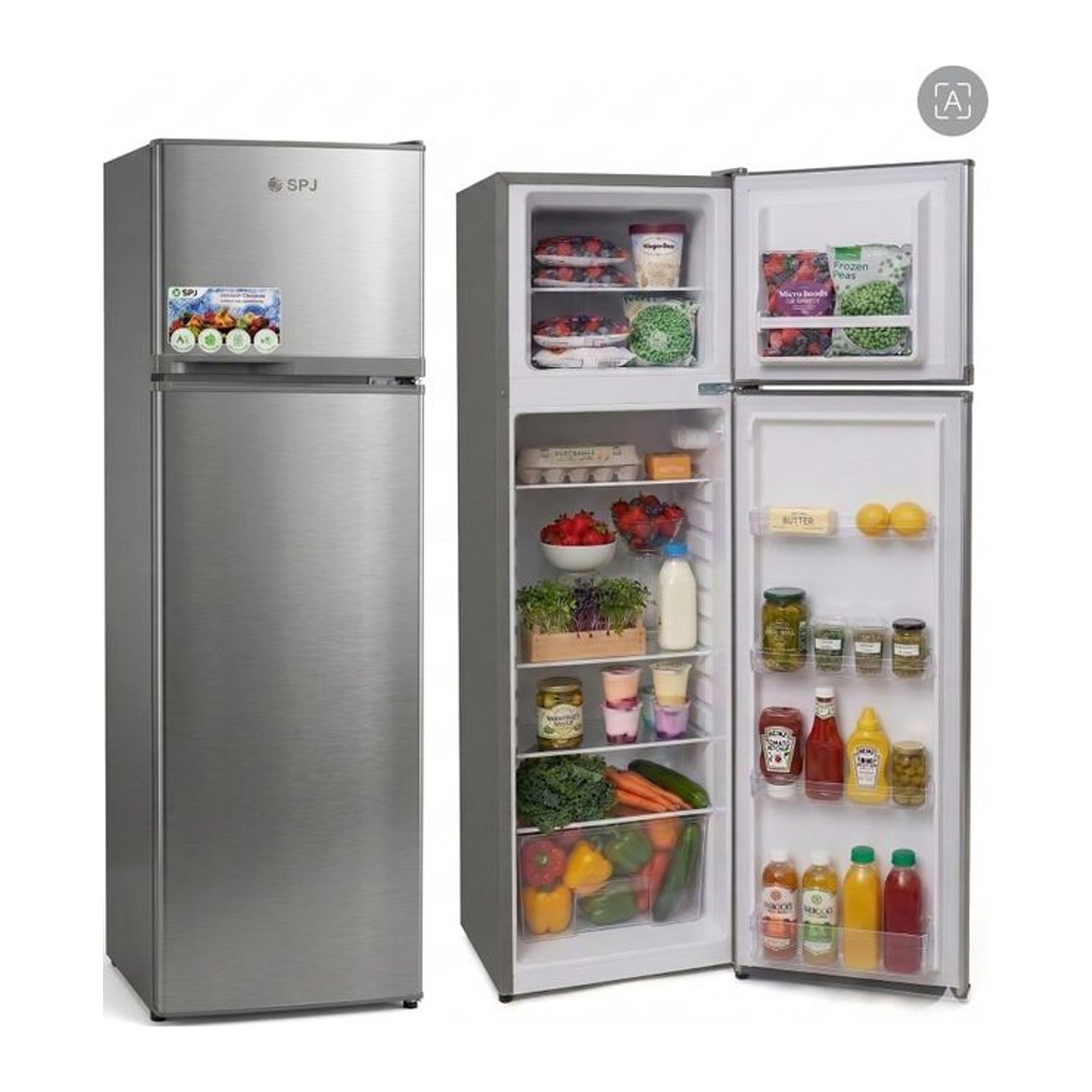 Frigorífico Cinzento Inox (Geleira) 2 Portas 165L Spj Frigorífico Cinzento Inox (Geleira) 2 Portas 165L Spj