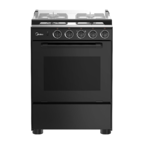 Fogão a Gás 4 Bocas Forno/Grill 60X60 Preto Midea.Hpr