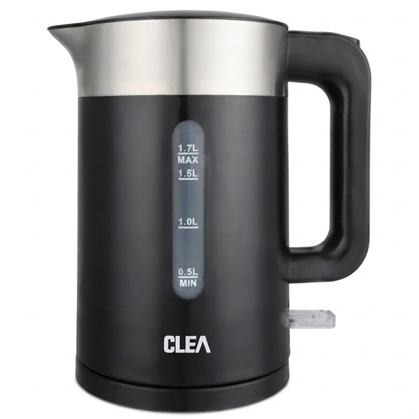 Cafeteira Eléctrica de Plástico 2200W 1.7L Preta Clea