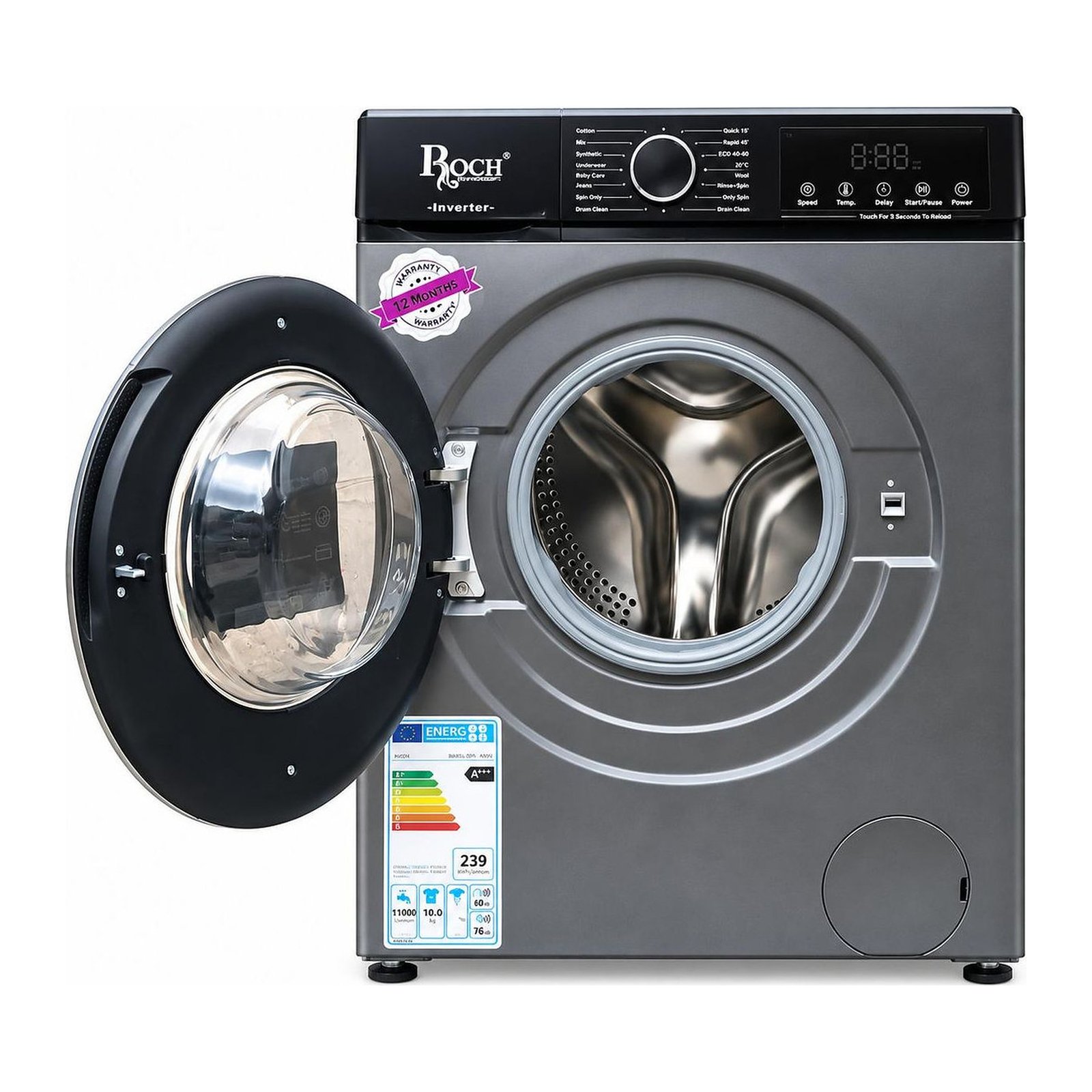 Máquina Automática de Lavar Roupa Roch 10kg