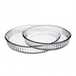 Conjunto de 2 Assadeira Vidro Redonda  2950 cc 1920 cc Borcam.Pasabahçe