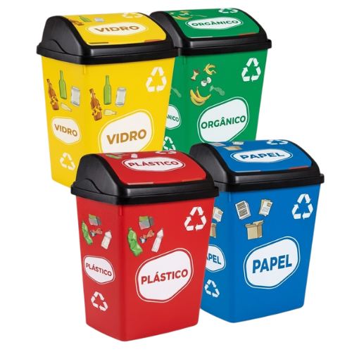 Kit de Reciclagem Conjunto 4 Baldes