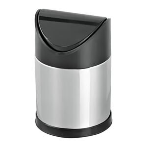 Balde de Lixo com Tampa Rotativo em inox Flora