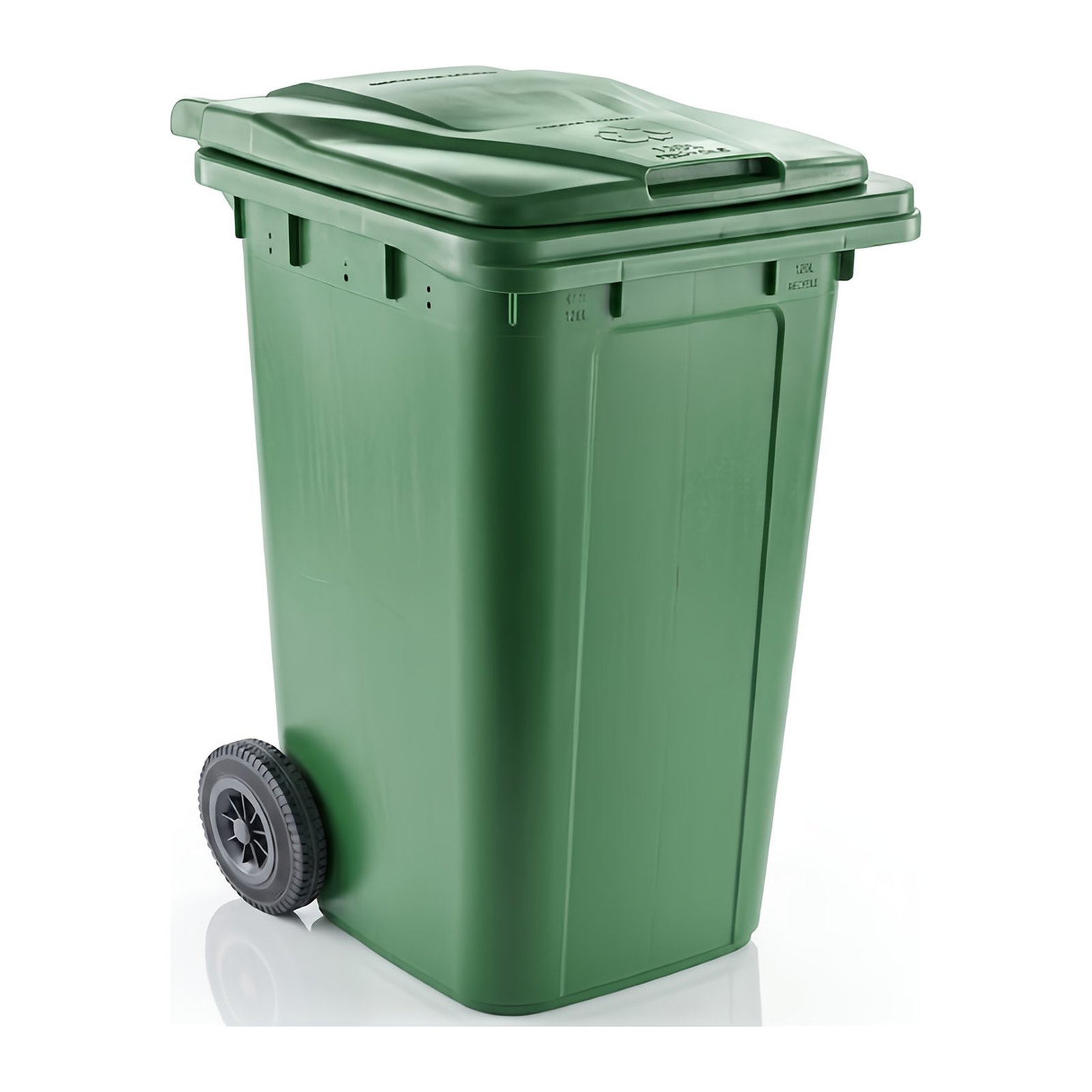 Balde Industrial Verde de Lixo com Tampa Flora 120L