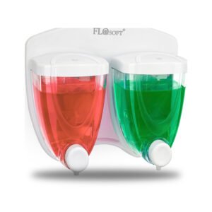Dispensador de Sabão em Líquidos Duplo 350 + 350 ml - vista em fundo branco
