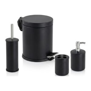 Jogo Galvanizado em cor Para Casa de Banho.Flora Preto