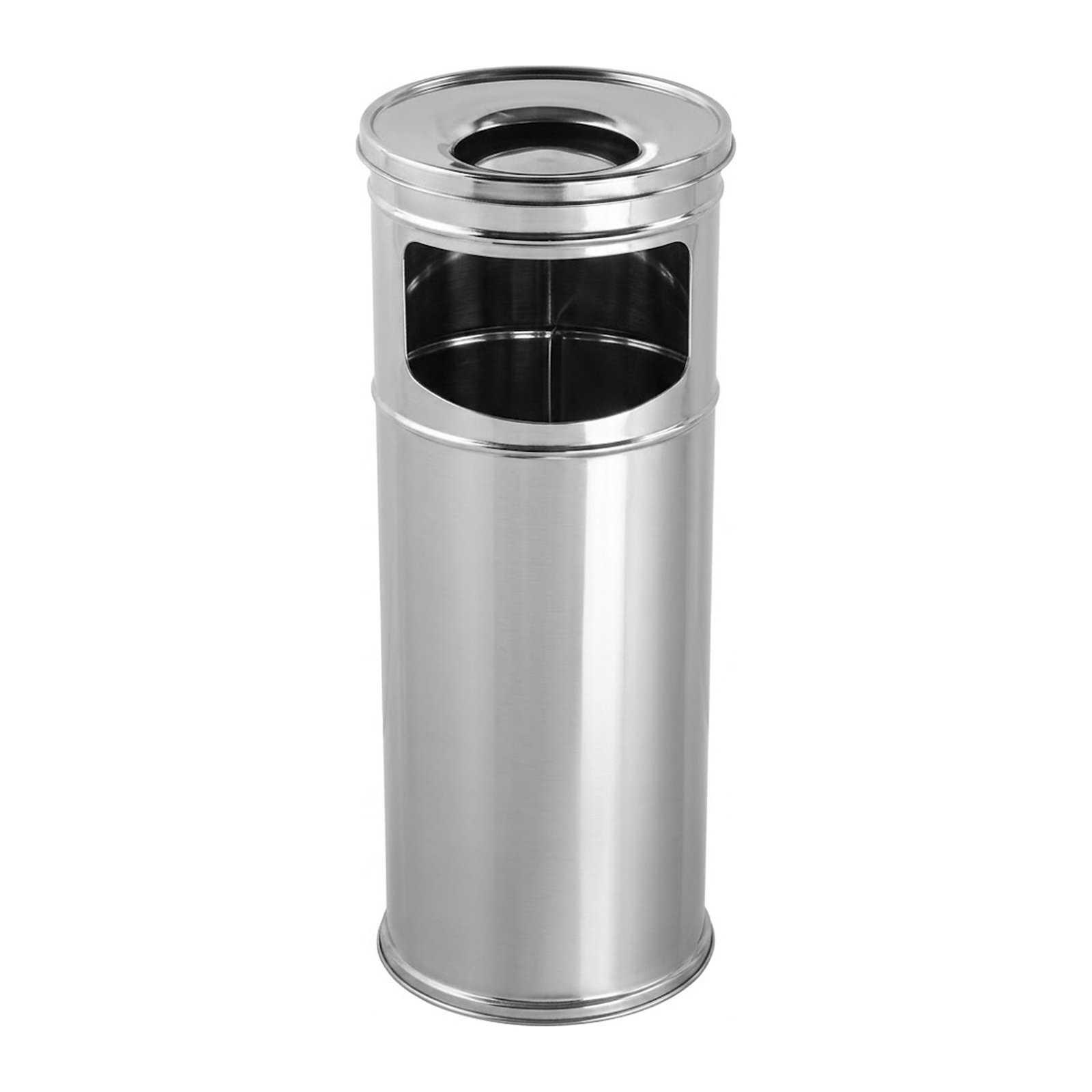 Balde de Lixo com Cinzeiro em inox Flora