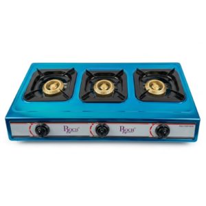 ⁠Fogão de Mesa Inox 3 Bocas Com Isqueiro Roch