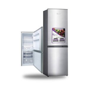 Frigorífico Cinzento Combinado 204L 2 Portas Roch - vista em fundo branco