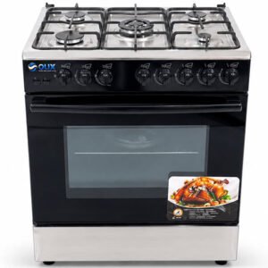 Fogão a Gás e Forno, 5 Bocas, 2 Fornos 125L Com Isqueiro