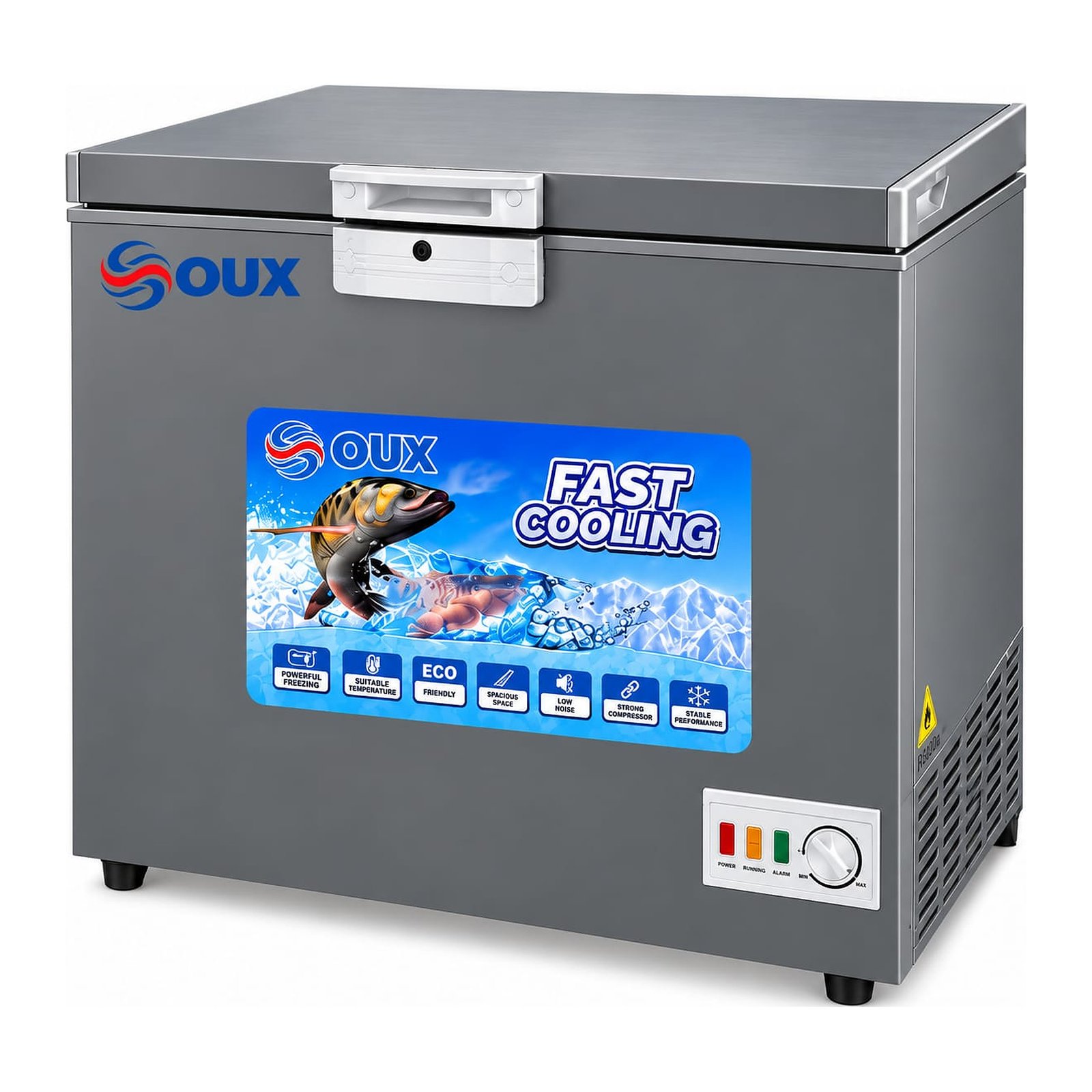 Arca Congeladora Cinzenta 250L Oux