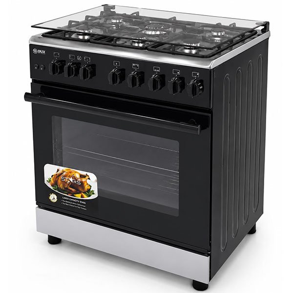 Fogão a Gás e Forno 5 Bocas 2 Fornos 125L Com Isqueiro Preto
