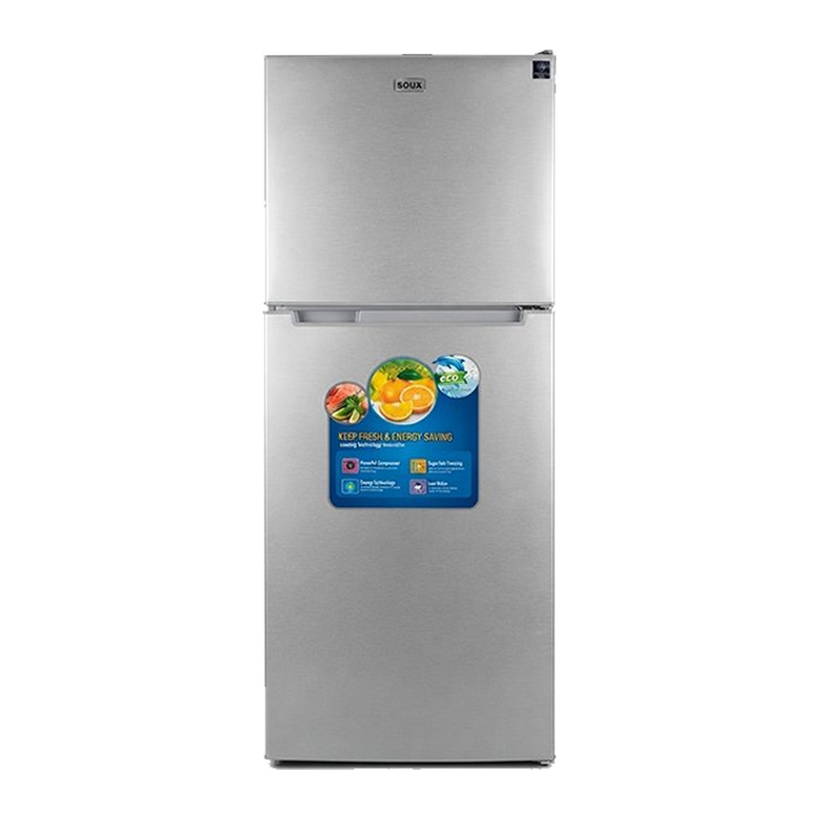 Frigorífico Cinzento (Geleira) 280L 2 Portas Oux .