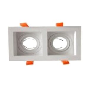 Armação Dupla Corpo Branco Ferro Branco Quadrado Luminária de Ponta Embutida com Suporte 2*GU10