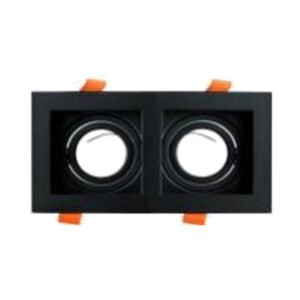 Armação Dupla Corpo Preto Ferro Quadrado Luminária de Ponta Embutida com Suporte 2*GU10