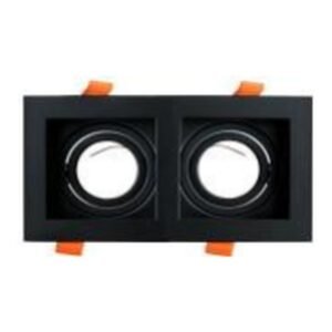 Armação Dupla Corpo Preto Ferro Quadrado Luminária de Ponta Embutida com Suporte 2*GU10 UH03-14041