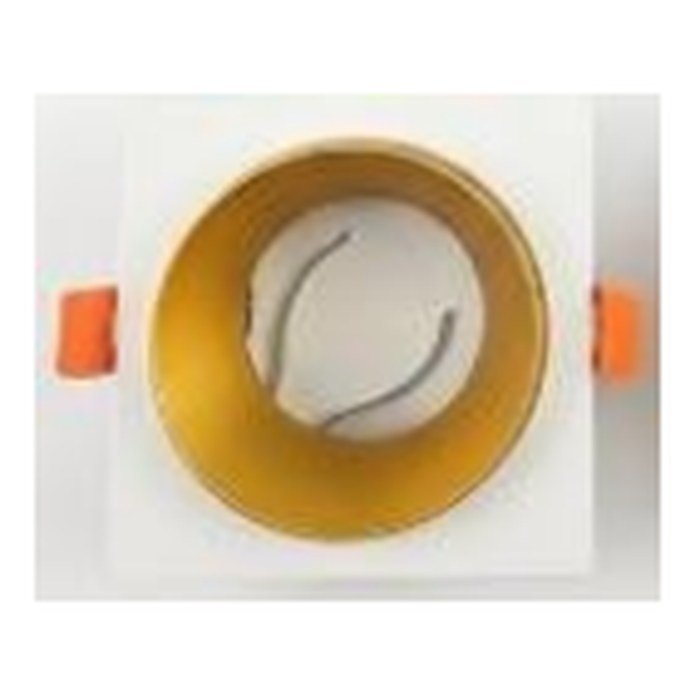 Armação Quadrado Corpo Branco Anel Dourado com Suporte 1*GU10 UH03-07020