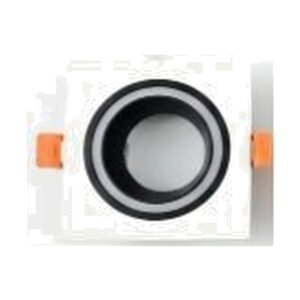 Armação Quadrado Corpo Branco Anel Preto com Suporte 1*GU10 Modelo 2