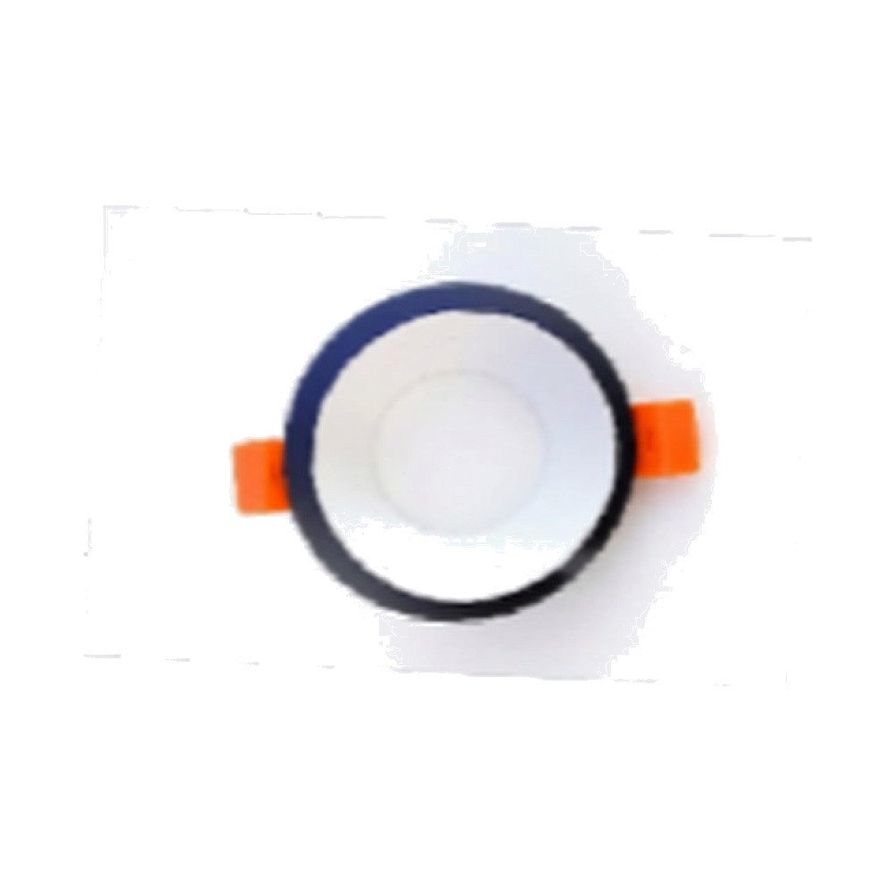Armação Redondo Corpo Preto Anel Dourado com Suporte 1*GU10