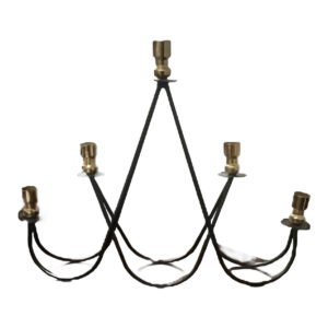 Candelabro para 5 Velas Preto e Dourado