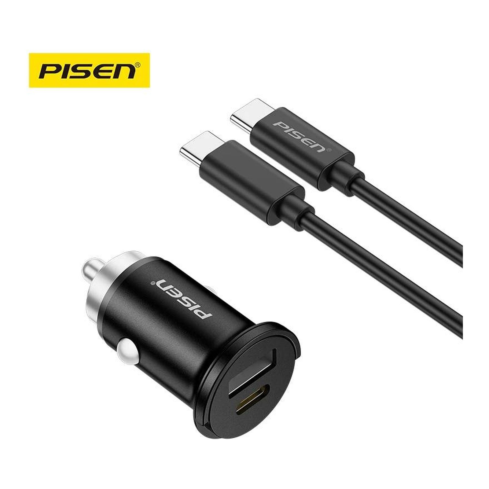 Carregador de Isqueiro mini Pisen Quick Usb-C+Usb-A 20W