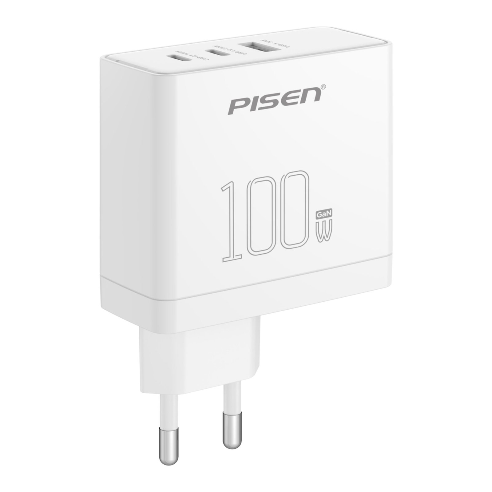 Carregador Rápido Pisen Pro Gan 2 Usb-C+Usb-A 100W – Thai