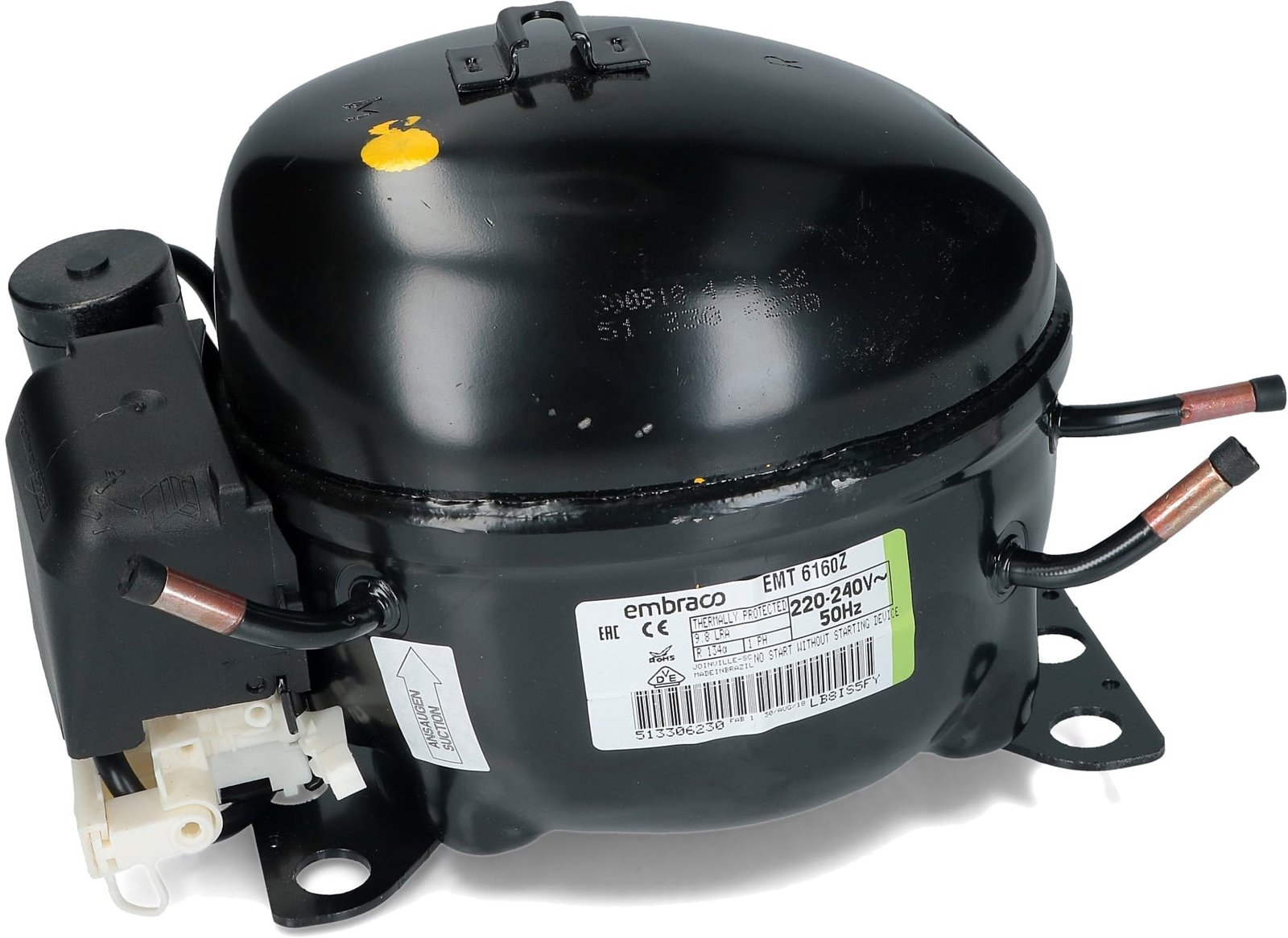 Compressor Aspera EMT6160Z 1/5 R134 Alta 6.76CM3 Embraco Aspera