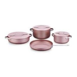 Conjunto de Panelas Linea Plus 7 Peças Rosa Dourado Korkmaz