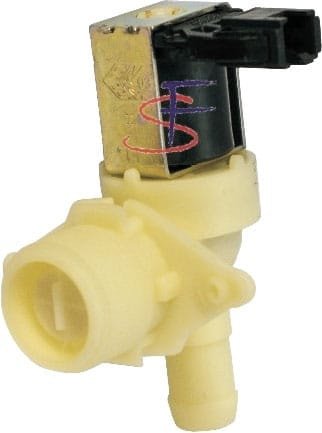 Electroválvula Simples 90° – Ø14mm com Ficha e Encaixe Whirlpool