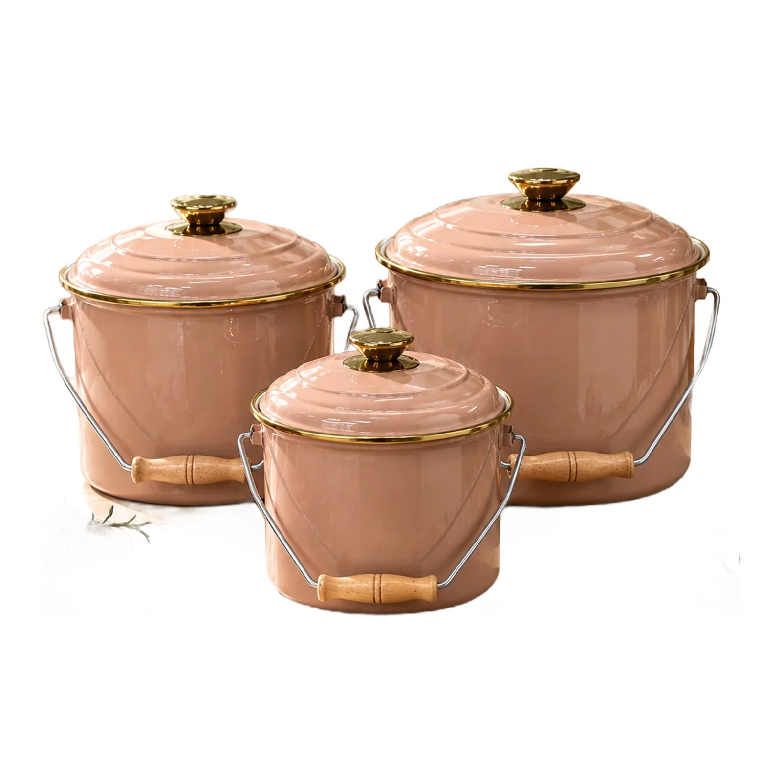 Jogo de Caçarolas Esmaltadas Bonera 3 Peças (20/22/24 cm) Castanho
