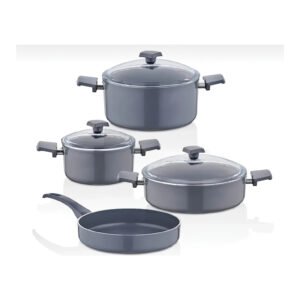 Jogo de Panelas Bonera Atlas Titanium 7 Peças Cinza