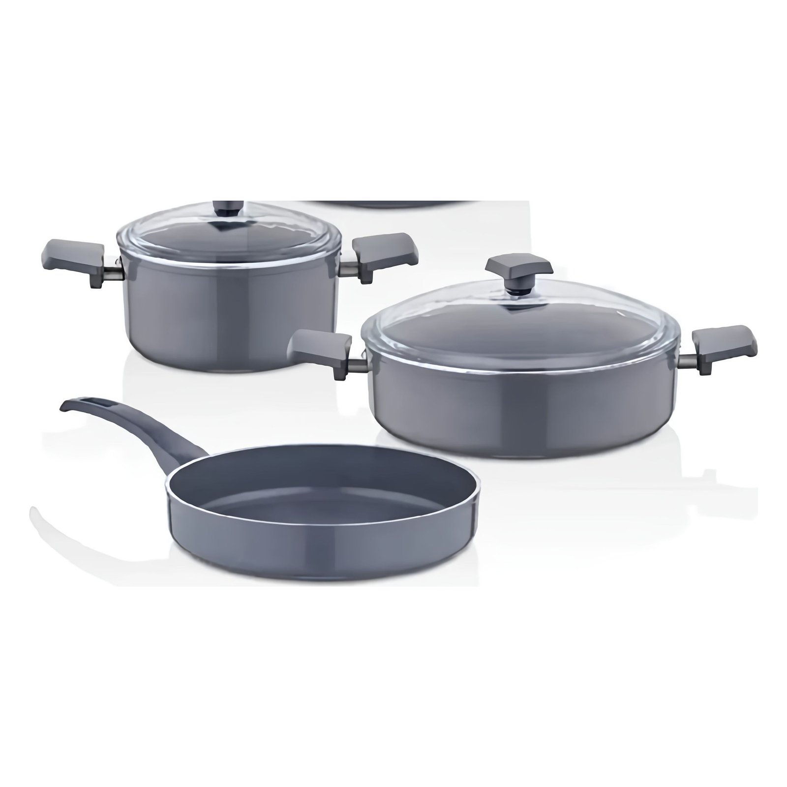 Jogo de Panelas Bonera Atlas Titanium 7 Peças Cinza Jogo de Panelas Bonera Atlas Titanium 7 Peças Cinza