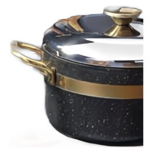 Jogo de Panelas Bonera Nile Granito Gold 9 Peças Preto