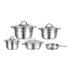 Jogo de Panelas Bonera Sienna 9 Peças em Inox