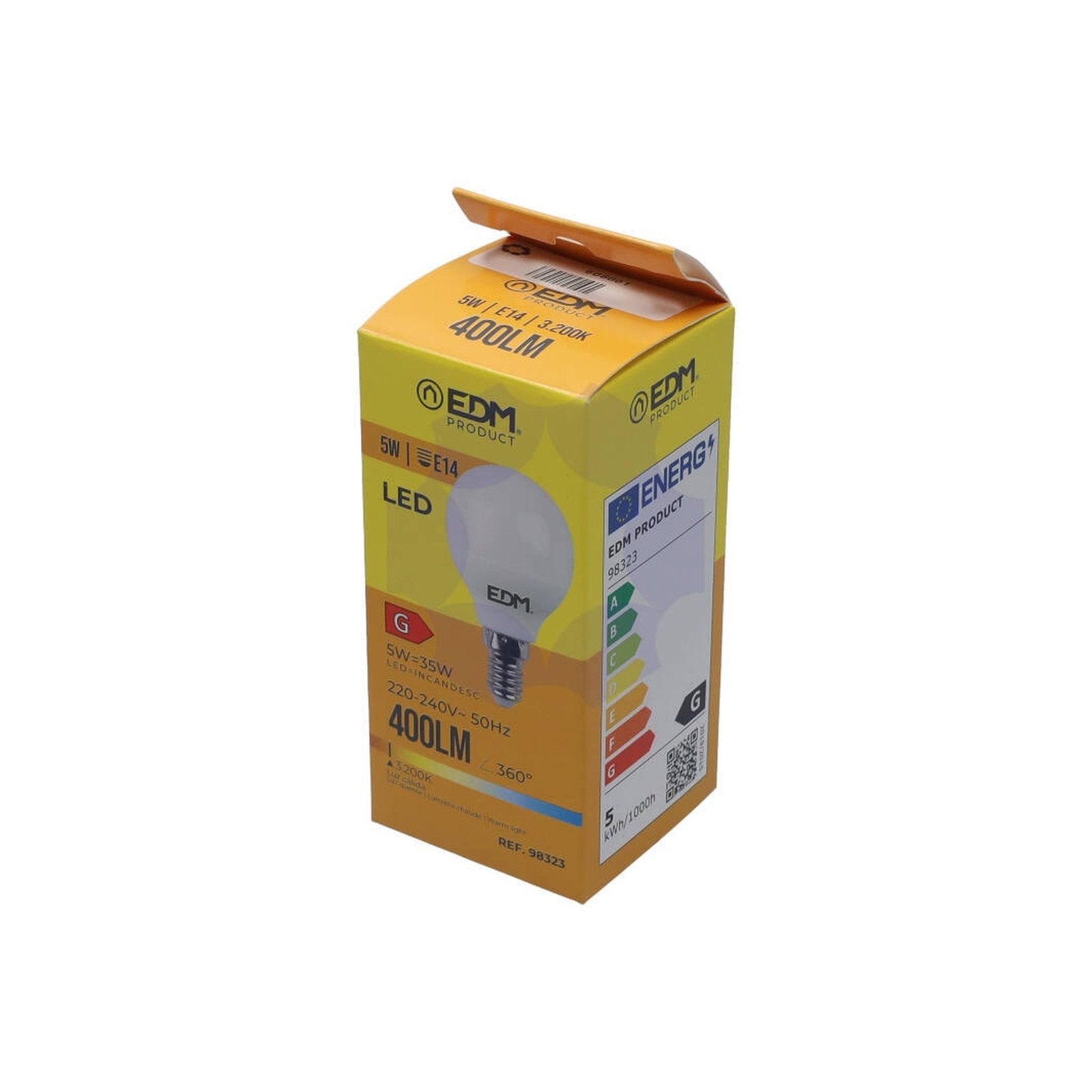 Lâmpada led e14 5w – Lâmpada LED E14 5W 400LM 3200K LUZ Quente EDM 98323 – foto 2