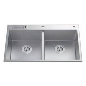 Lava-loiça Inox de 2 Cuvas HD84 Newmatic